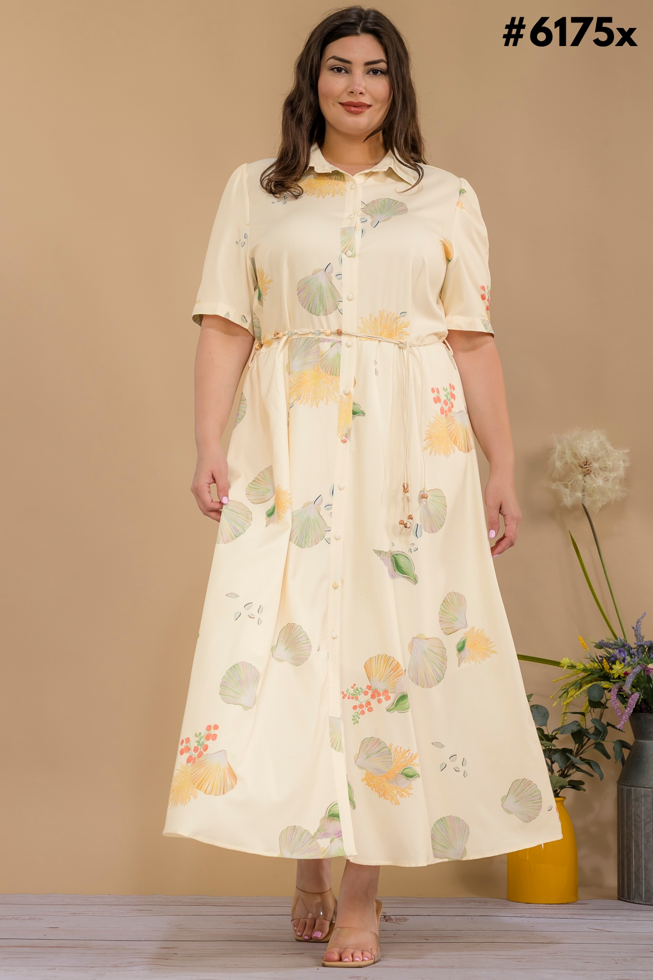 PLUS SIZE MAXI DRESS, Contents:100%POLYESTER